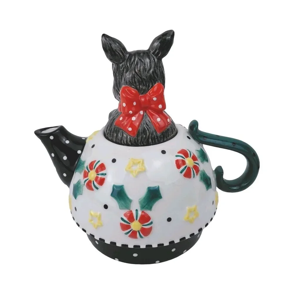 Mary Engelbreit Scottie Dog Teapot Stackable Mug 2001 Scottish Terrier Holiday